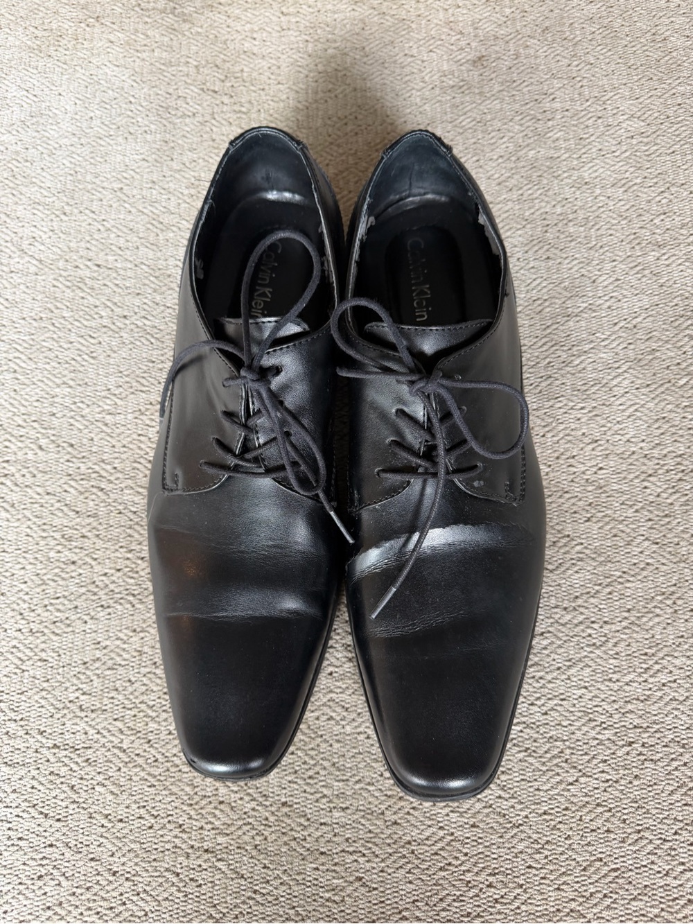 Calvin Klein Brodie Black Leather Oxford Dress Shoes - Size 10.5